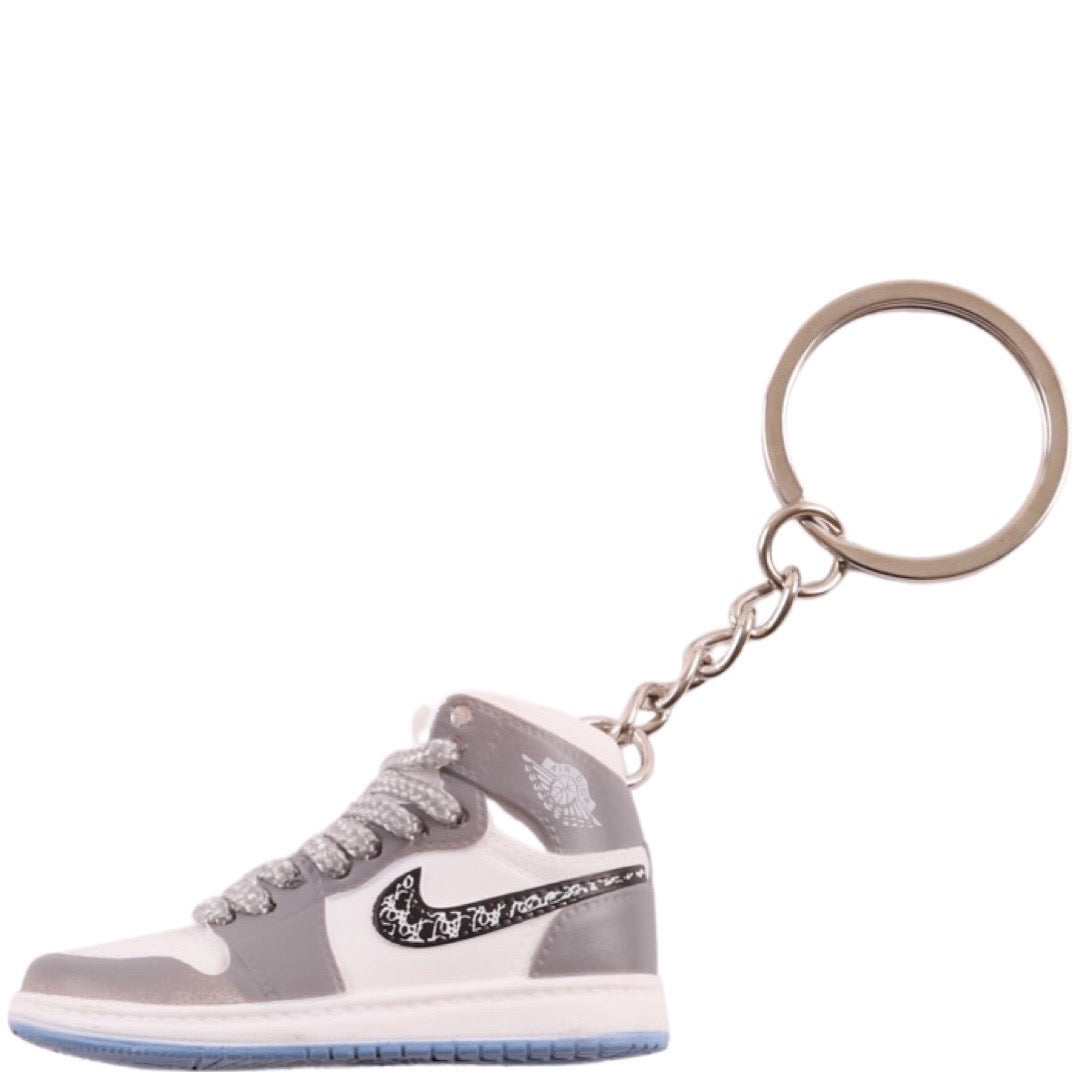 AJ Monogram High Top Trainer Key Chain With Mini Shoe Box